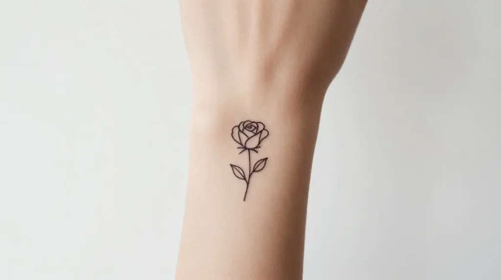 Small Minimalist Rose Tattoos