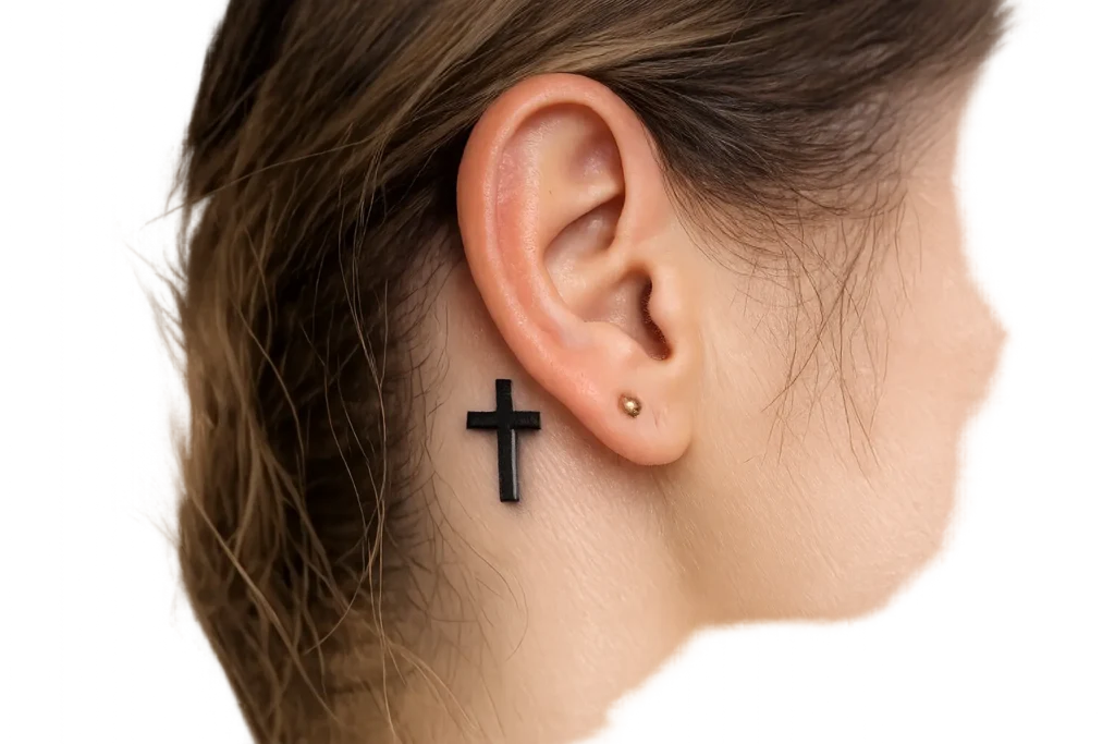 Small Shadow Cross Tattoo