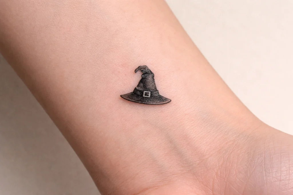 Small Witch Hat Tattoo