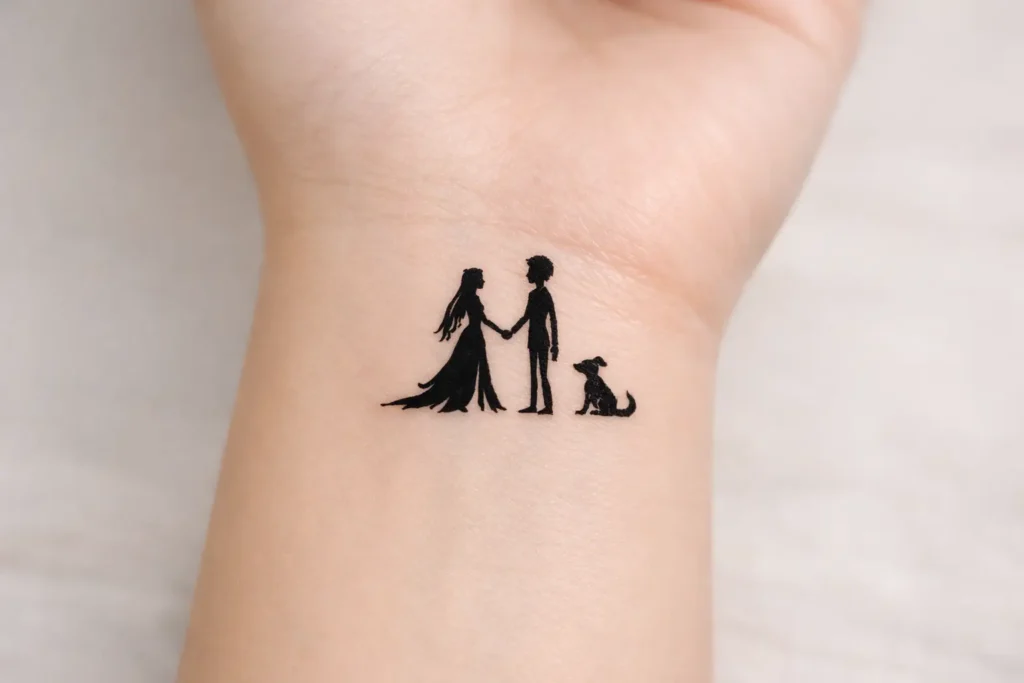 Small Wrist Corpse Bride Tattoo