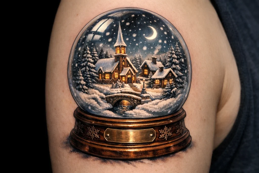 Snow Globe Tattoo Design