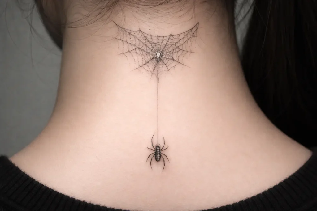 Spider and Web Tattoo