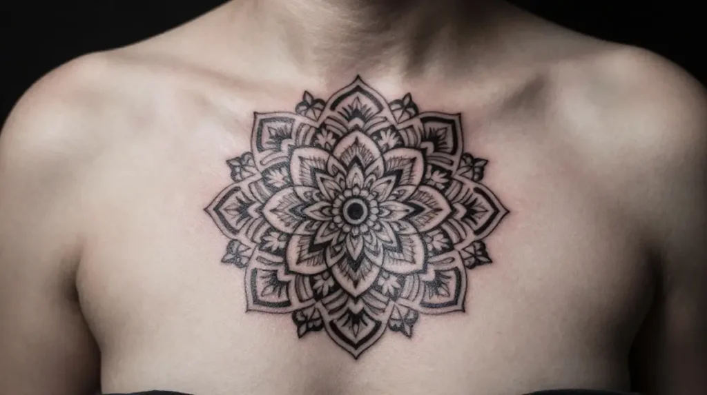 Sternum Mandala Tattoos