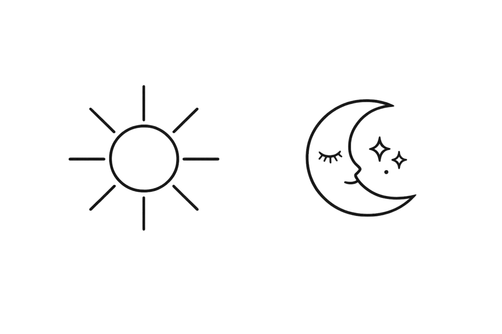 Sun and Moon Outline Design