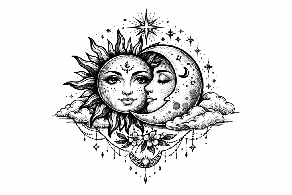 Sun and Moon Tattoo