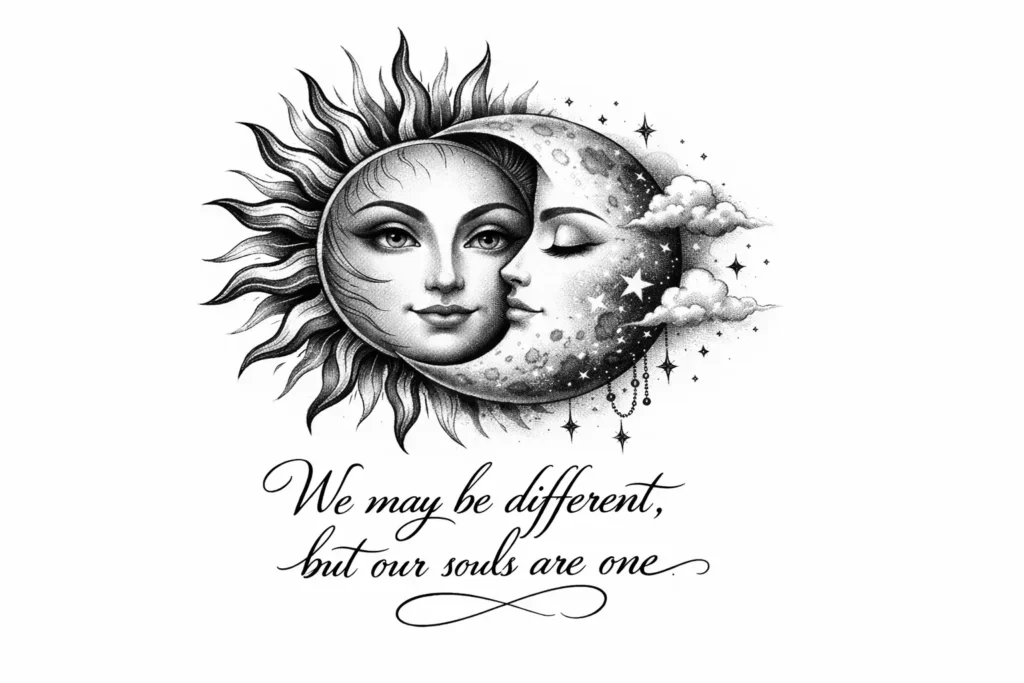 Sun and Moon with Quote