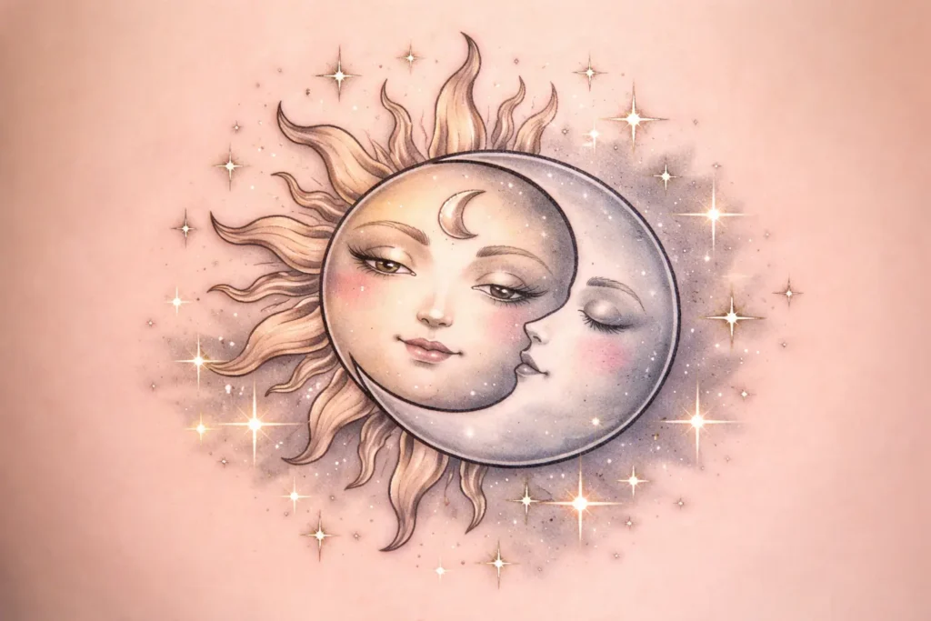 Sun and Moon with Stars