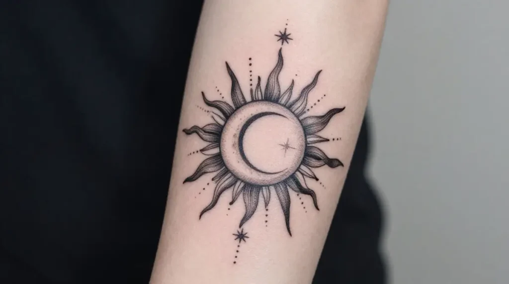 Sun and Stars Tattoos for Light and Guidance