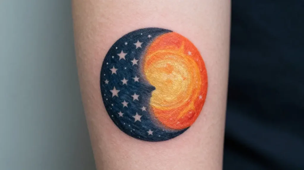 Sunrise Half and Half Night and Day Tattoo