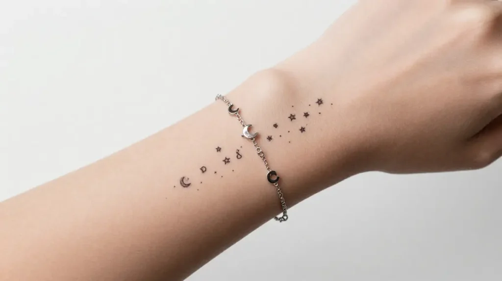 Tattoo Cluster Charm Bracelet Effect