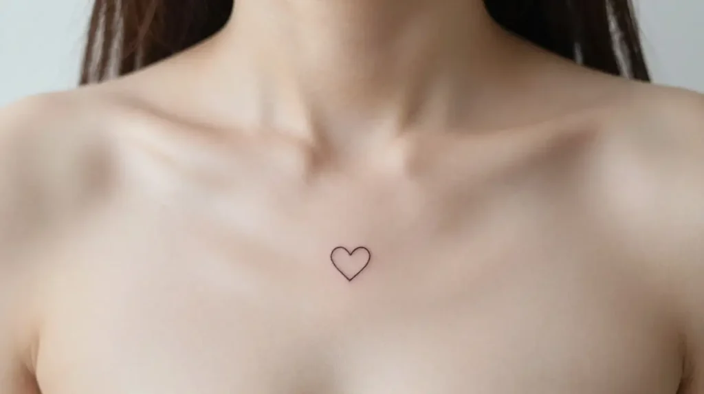 Tiny Heart Chest Tattoos