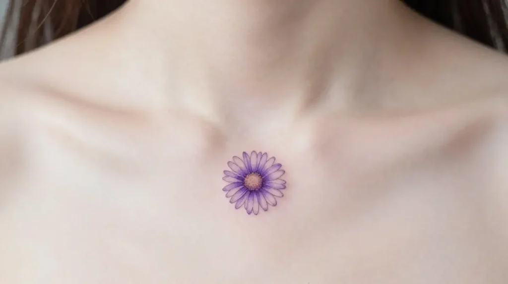 Tiny Minimalist Aster Tattoo