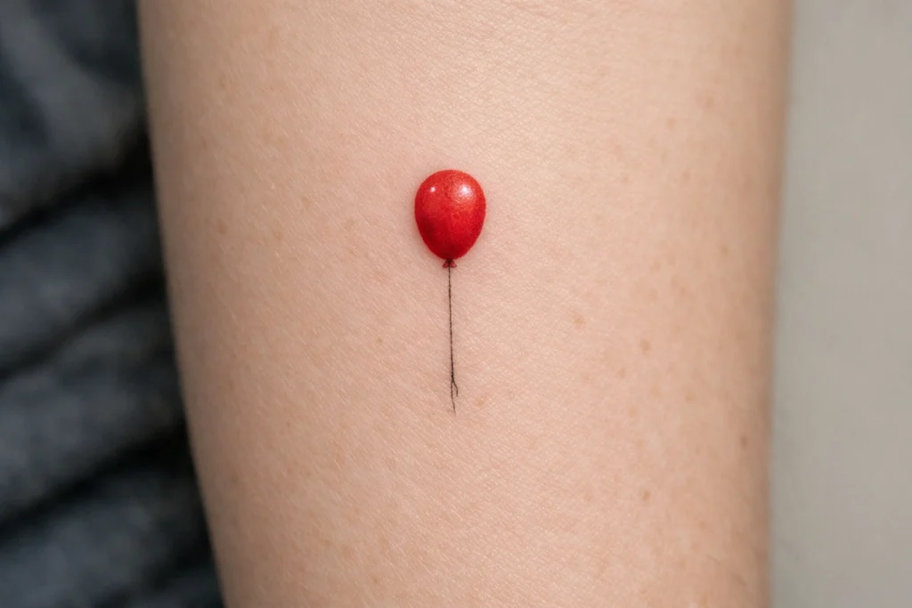 Tiny Pennywise Balloon Tattoo