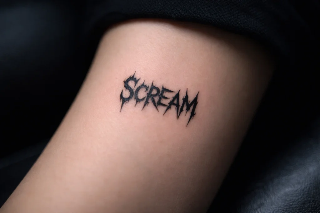Tiny Scream Text Tattoo