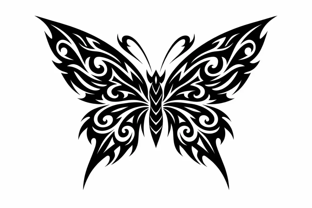 Tribal Butterfly Tattoo Style