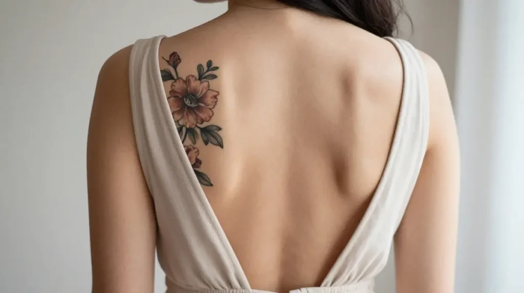 Upper Back Floral Tattoos