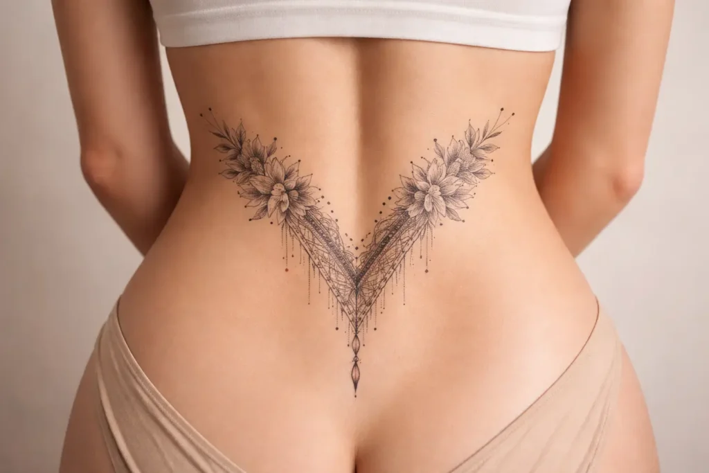 V Shaped Lower Back Tattoo