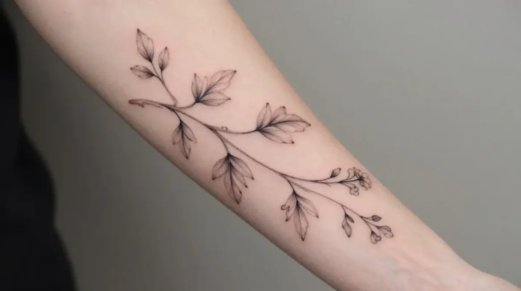 Vine and Botanical Tattoo
