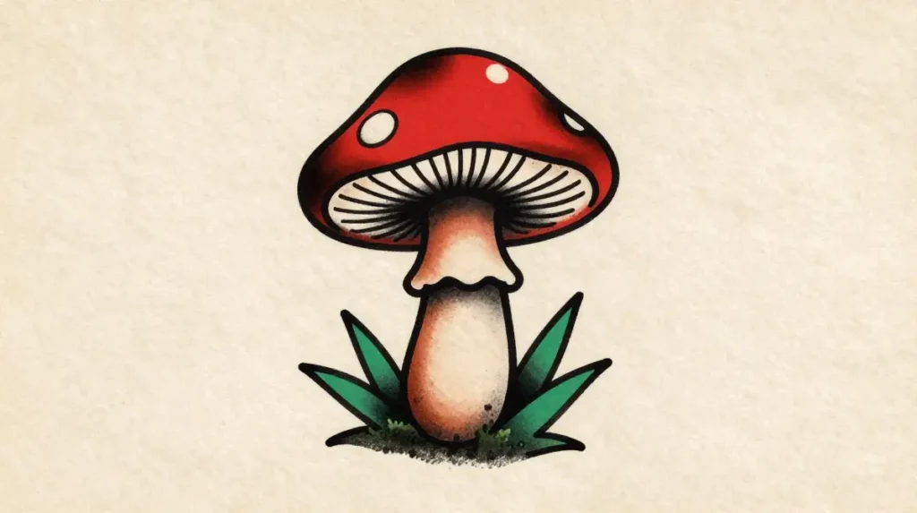 Vintage Mushroom Tattoo