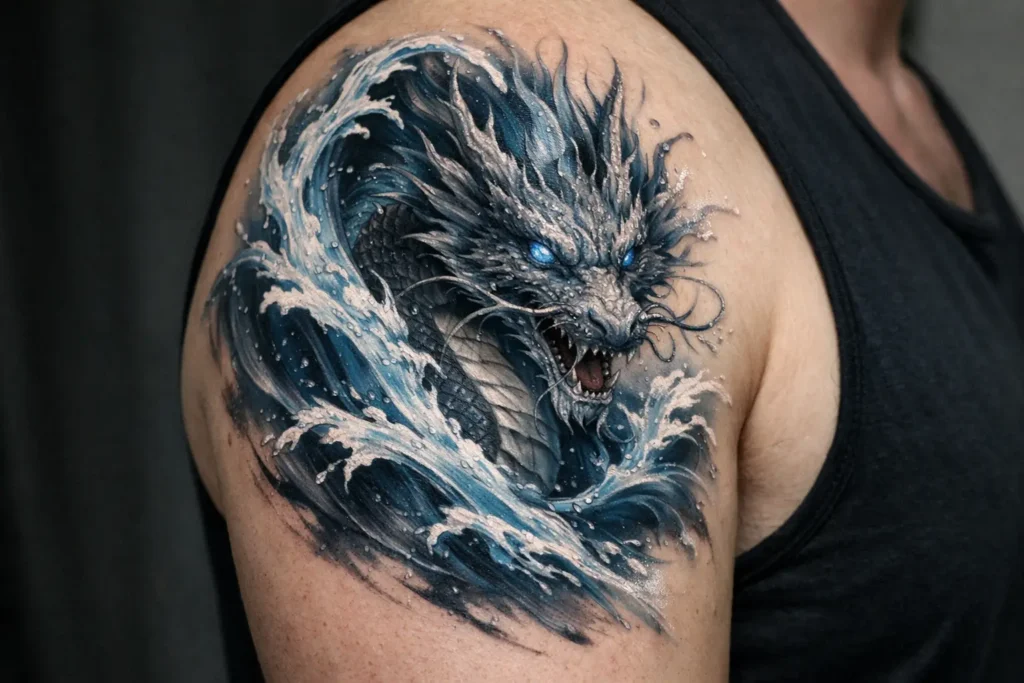 Water Element Dragon Tattoo