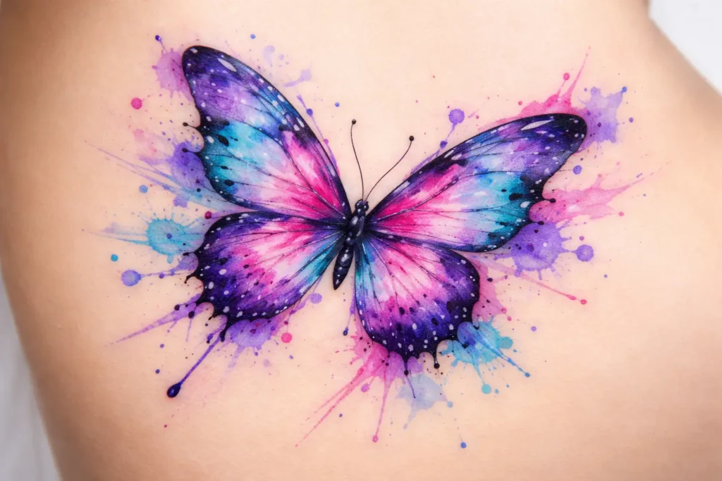 Watercolor Butterfly Tattoo Style