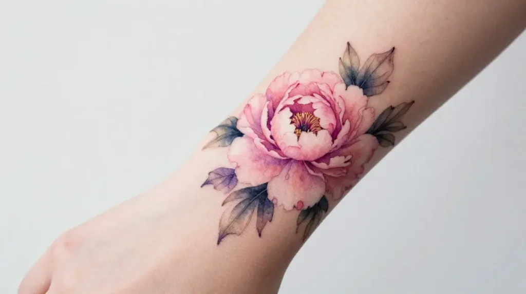 Watercolor Floral Tattoo