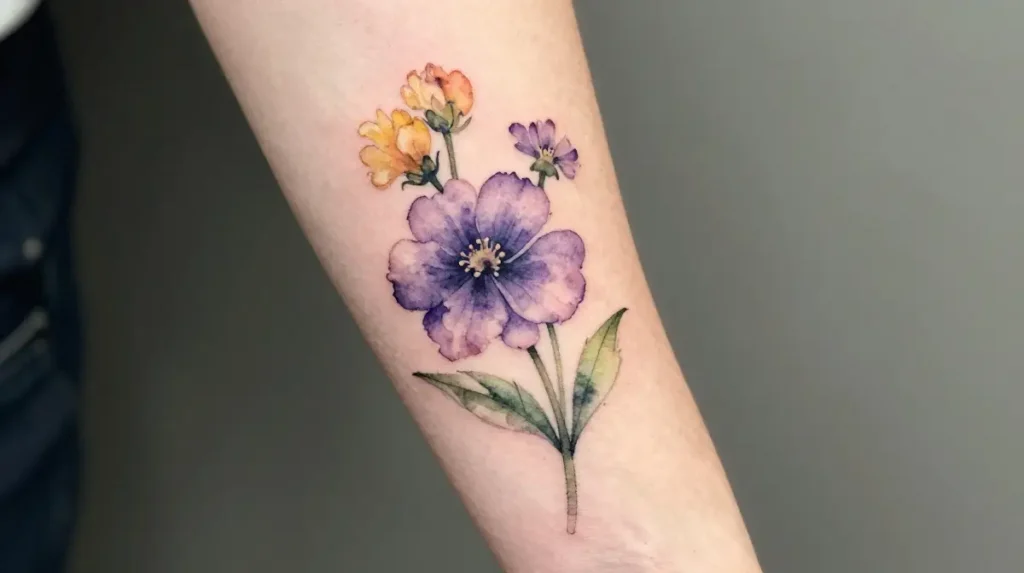 Watercolor Wildflower Tattoo