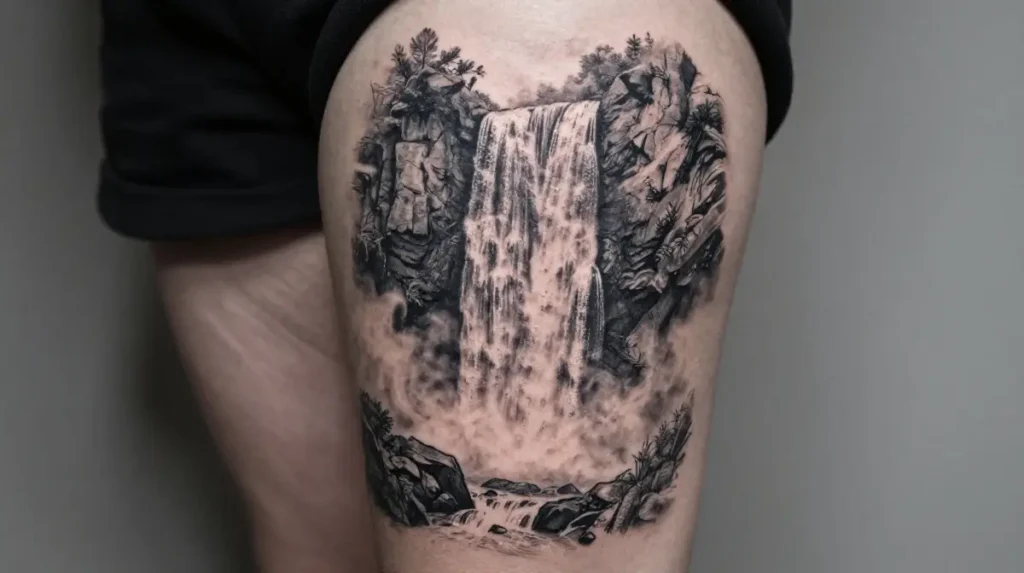 Waterfall Scene Tattoo