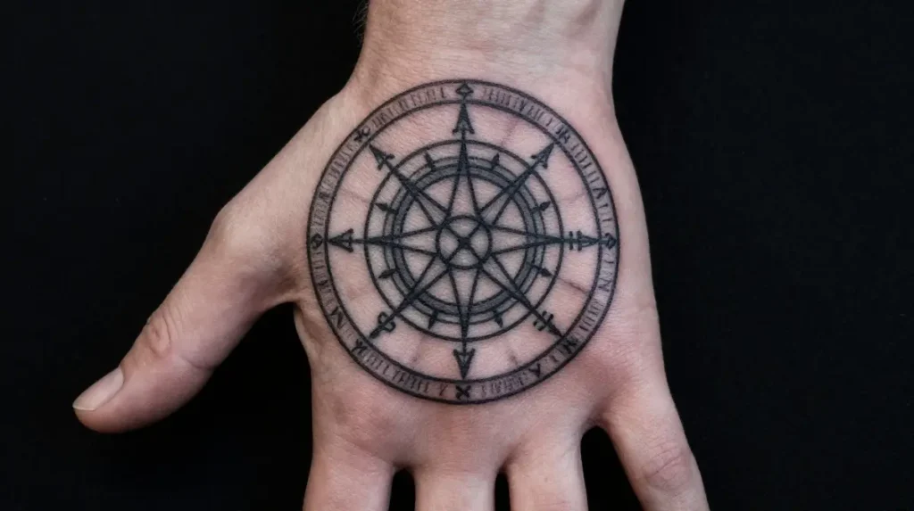 Wiccan Wheel of the Year on the Back of the Hand