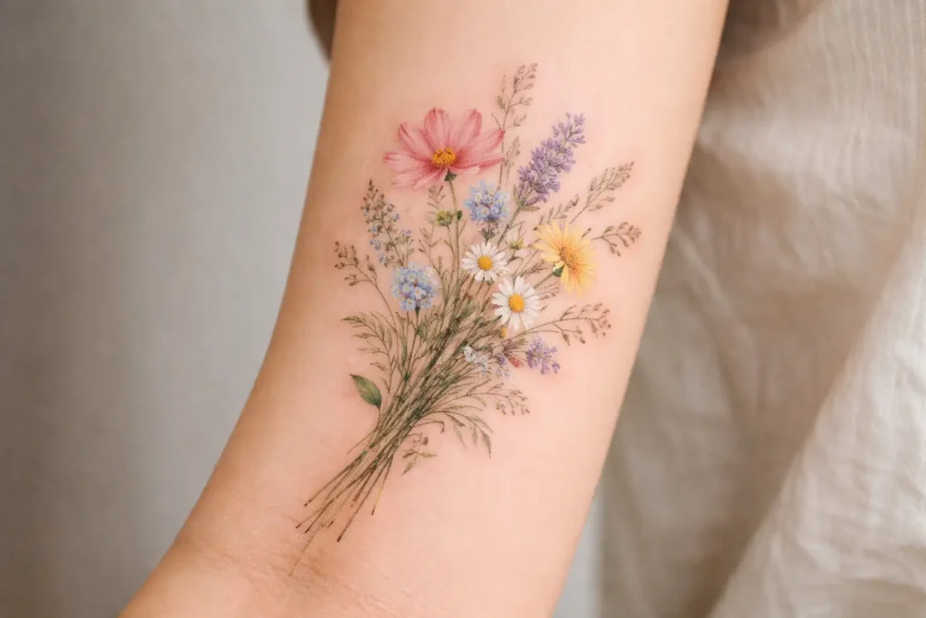 Wildflower Tattoos That Embrace Freedom and Nature