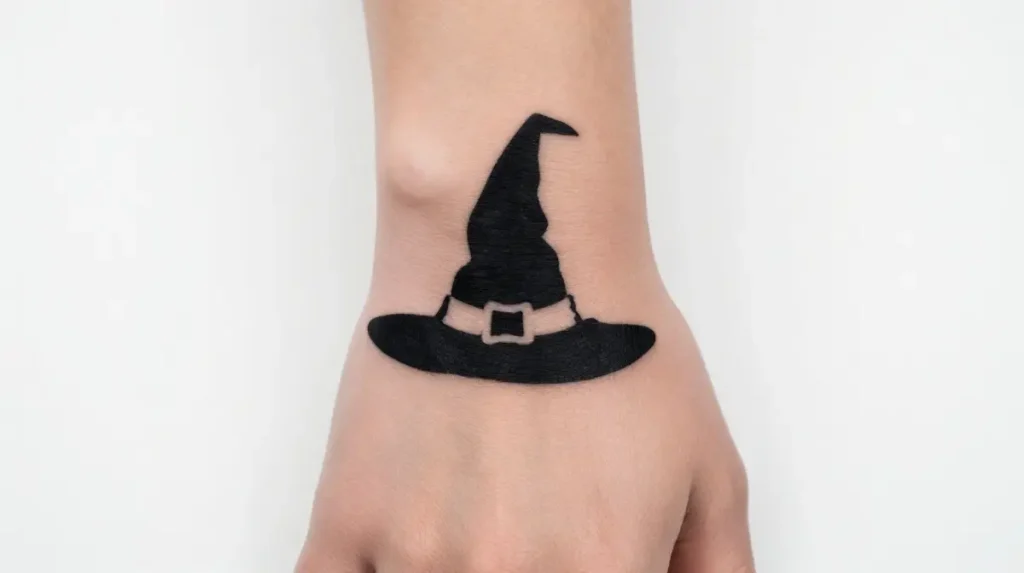 Witch Hat Silhouette on the Wrist to Hand