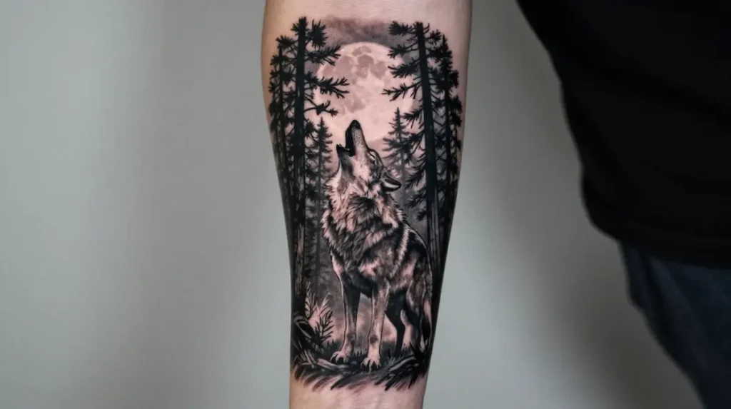 Wolf Forest Tattoo