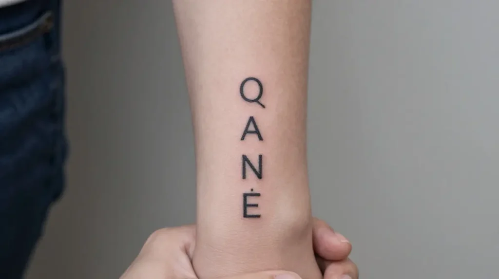 Word Tattoos on Side of Finger
