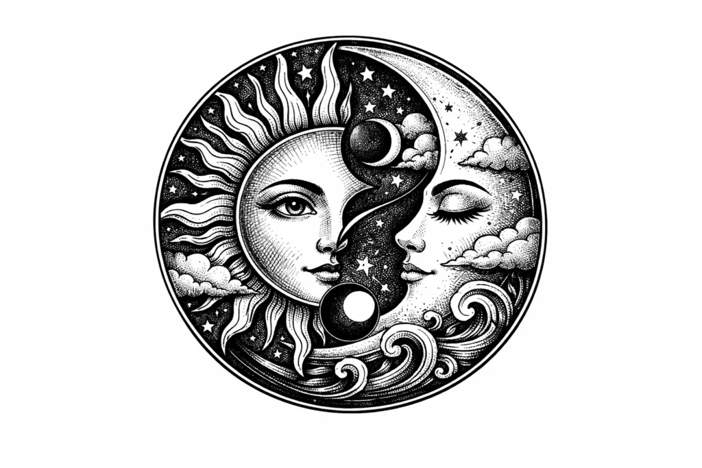 Yin Yang Sun and Moon Design