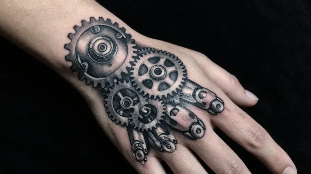 Biomechanical Hand Tattoo