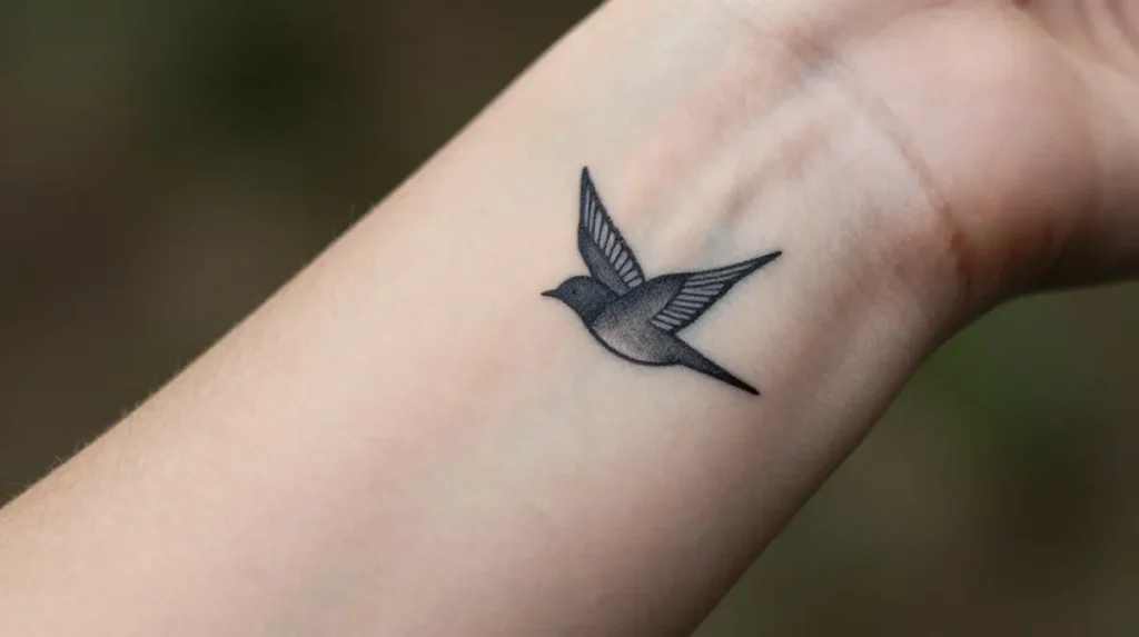 Bird Silhouette Wrist Tattoo