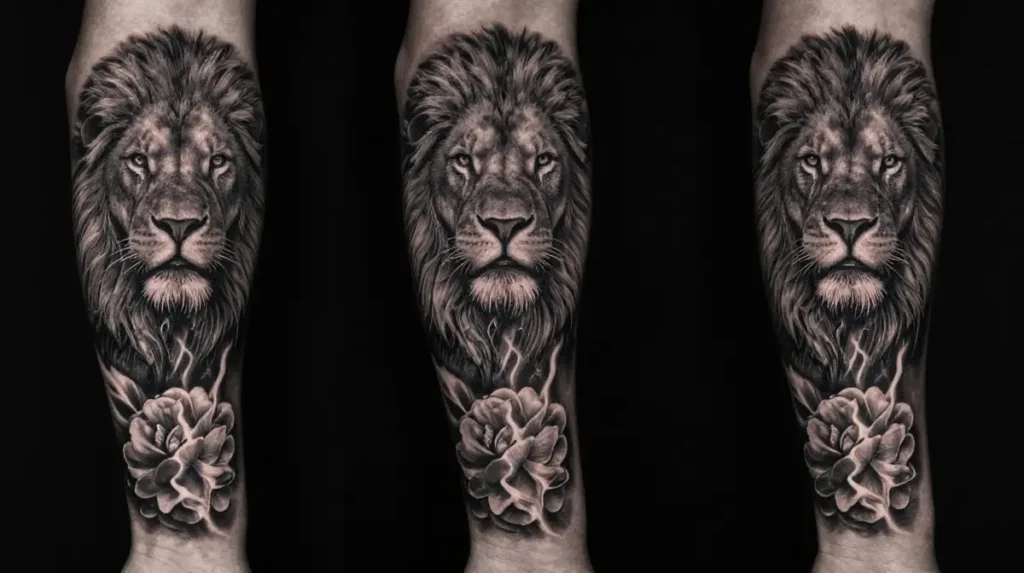 Black and Gray Lion Sleeve