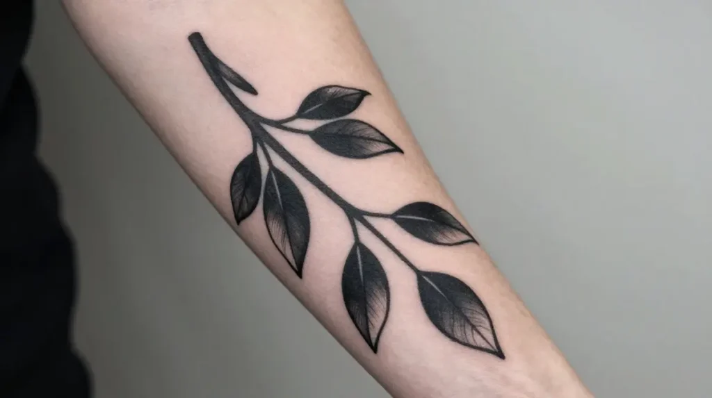 Blackwork Vine Tattoo