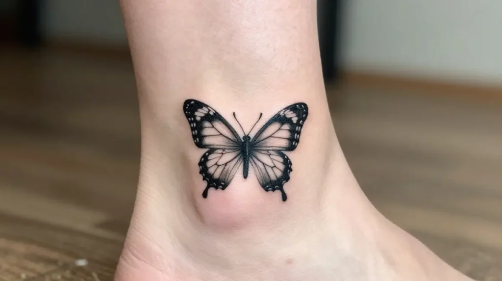 Butterfly Ankle Tattoo