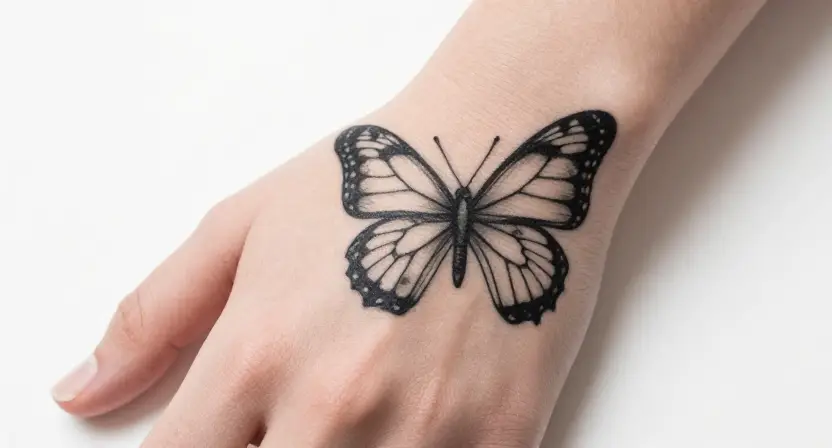 Butterfly Hand Tattoo for Women