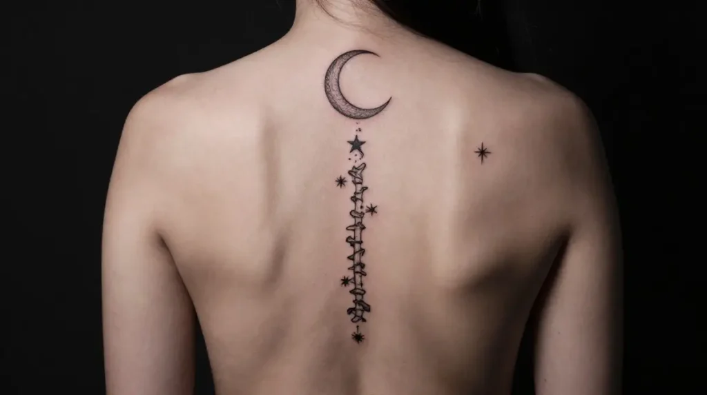 Celestial Spine Tattoo