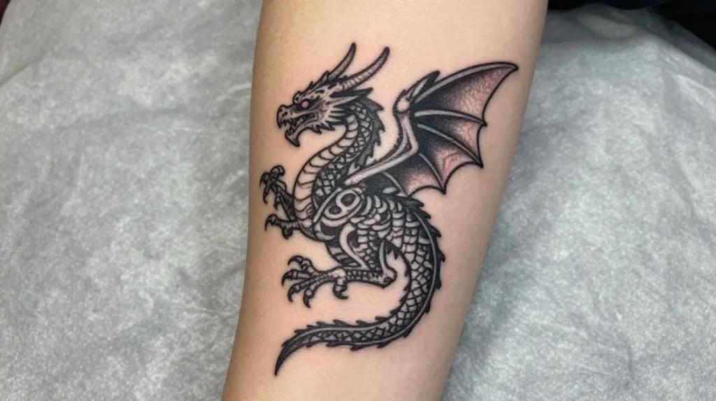 Celtic Dainty Dragon Tattoo