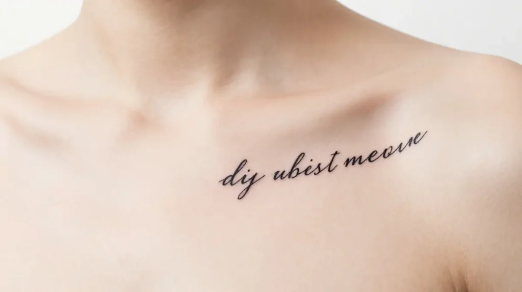 Collarbone Quote Tattoo for Women