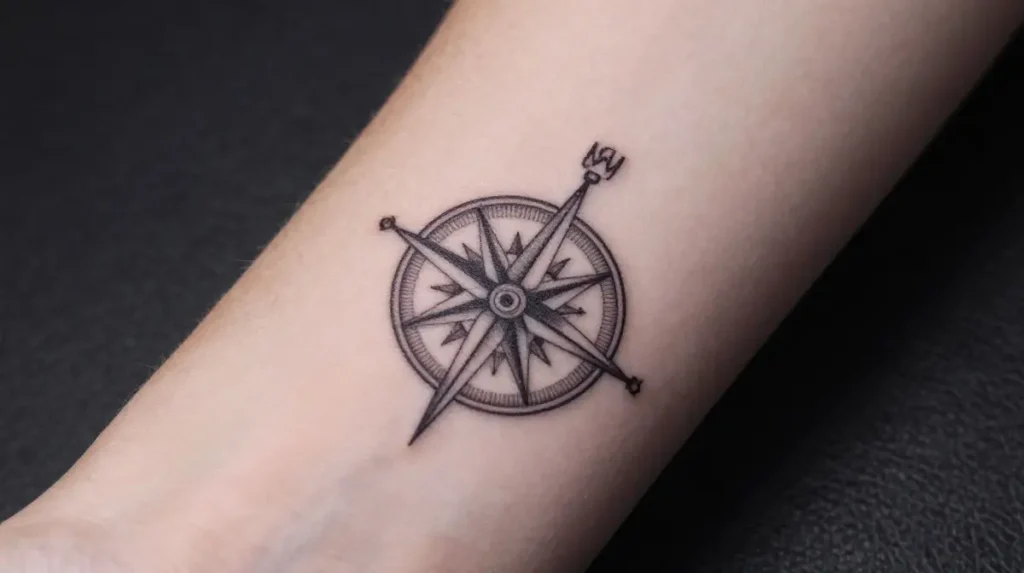 Compass Wrist Tattoo
