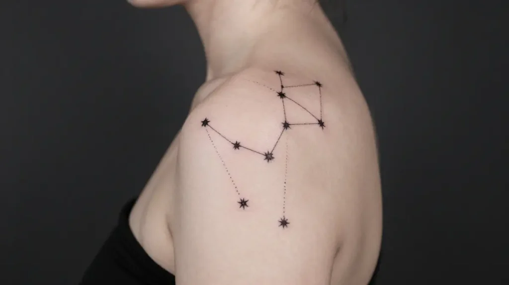 Constellation Upper Shoulder Tattoo for Women