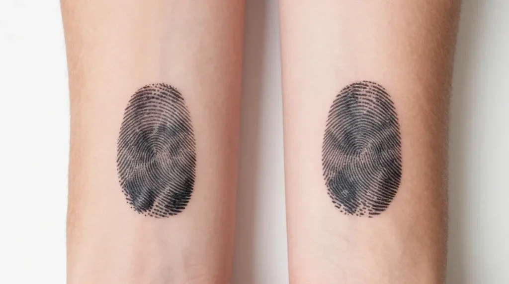 Couples Matching Fingerprint Tattoos