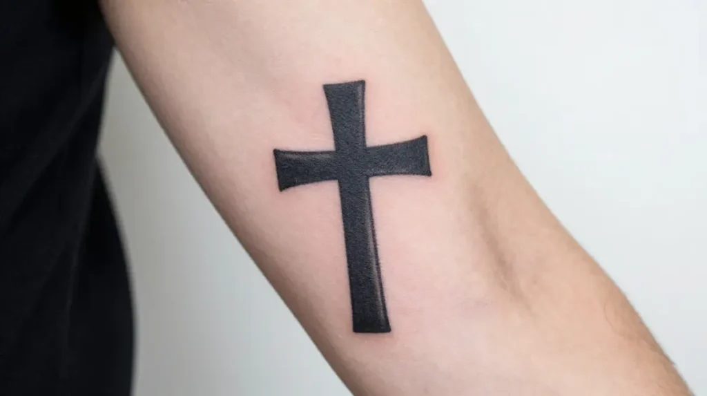 Cross Tattoo on Forearm for Men