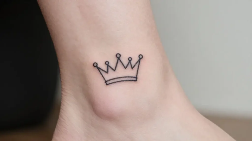 Crown Ankle Tattoo