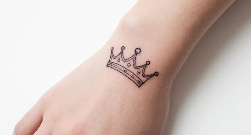 Crown Hand Tattoo for Women