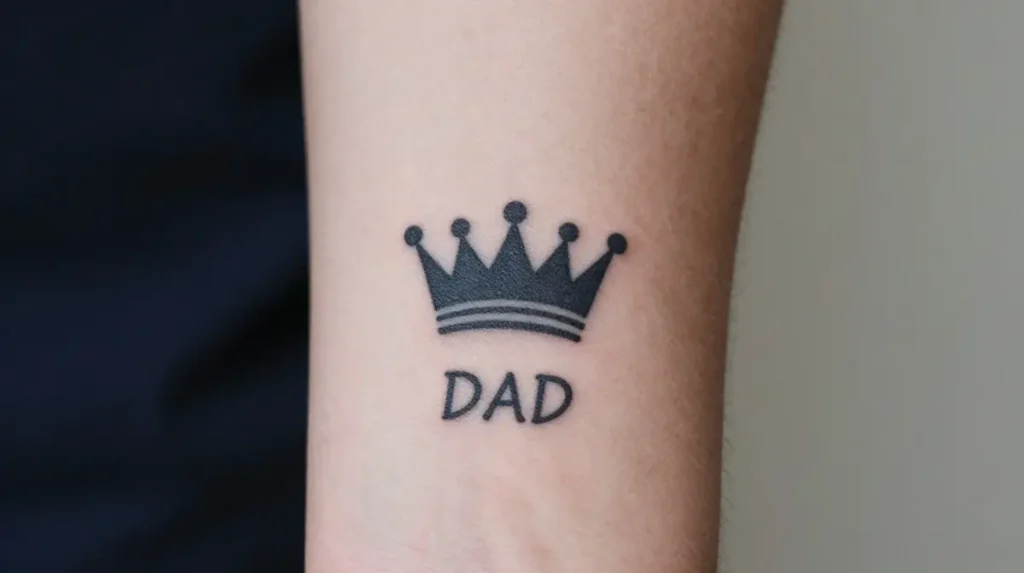 Dad Tattoo with Crown